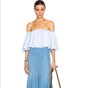 Nicholas Off shoulder crop top bell sleeves size M
